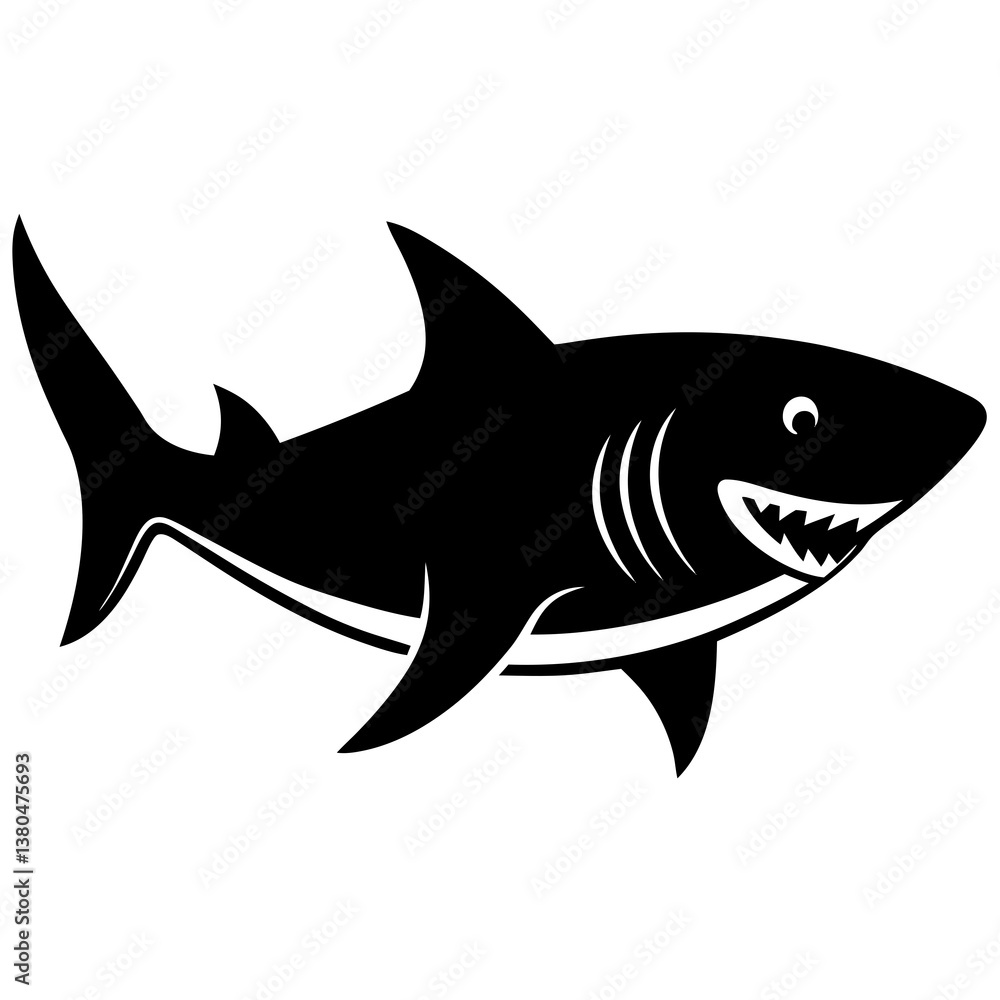 Fototapeta premium Shark white background