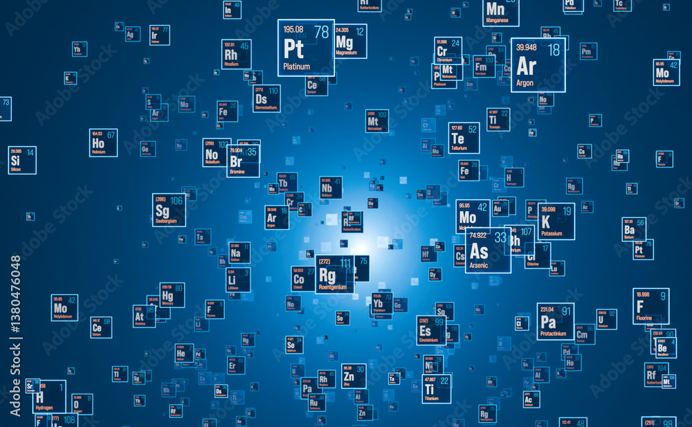 Periodic table of the elements. System, material, chemical, atomic weight, material, science, education. 3D animation Periodic table of the elements. System, material, chemical, atomic weight, material, science, education. 3D animation