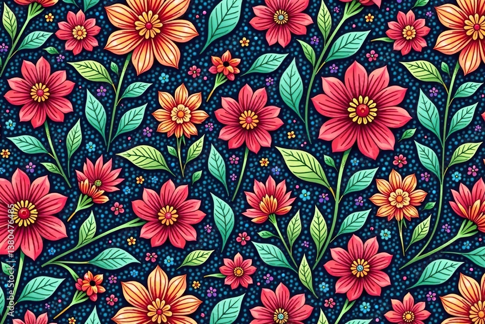 Intricate line art floral design, endlessly repeating, print, textile, pattern Intricate line art floral design, endlessly repeating, print, textile, pattern