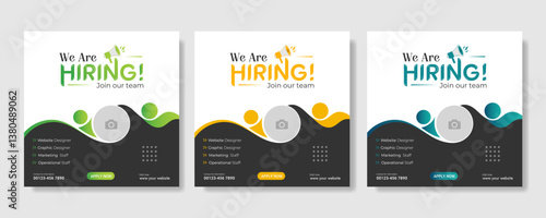 We are hiring recruitment open job vacancy design vector social media post banner template or web banner layout