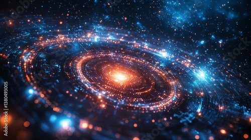 Wallpaper Mural Galaxy swirls, orange core, blue specks Torontodigital.ca