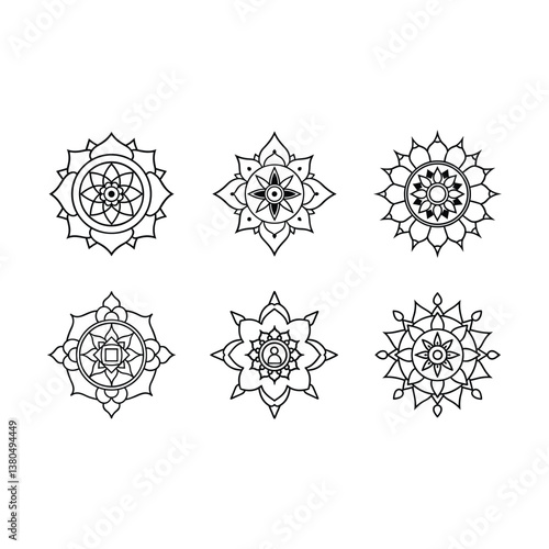 Hindu-inspired mandala vector, perfect for spiritual art, decor, and digital design use.