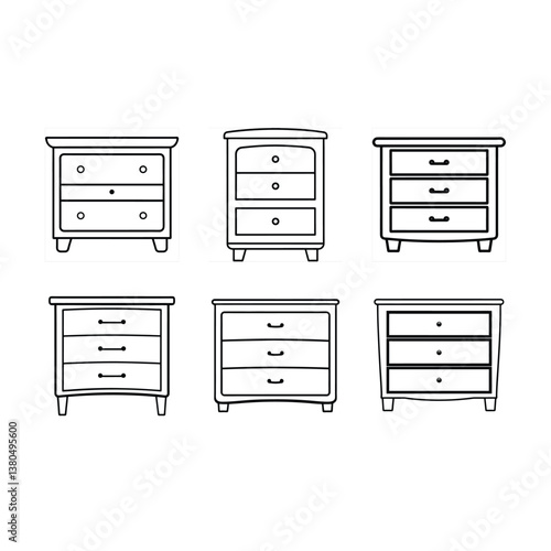 Minimalist dresser icon vector ideal for home decor, furniture, and interior design themes.