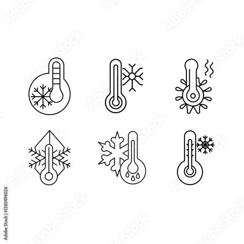 Cold temperature icon graphic design file for winter and freezing-themed projects