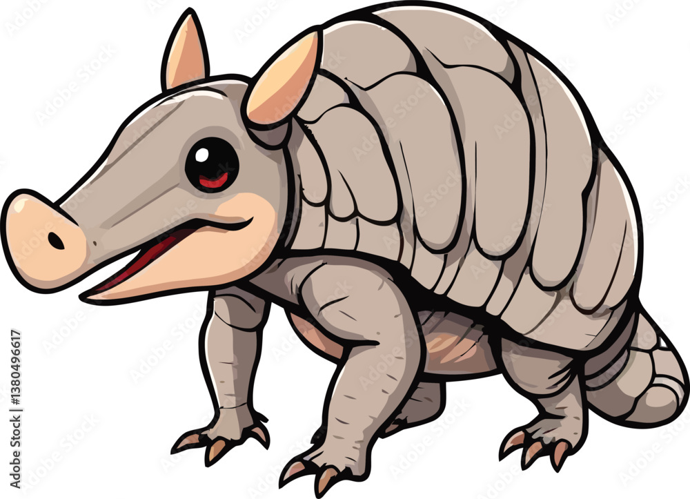 Fototapeta premium cartoon a illustrator vector Armadillo with a white backround