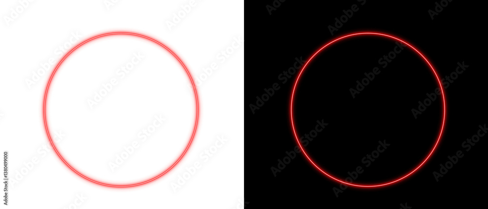 Neon Circle Frame with Glowing Light Effect Neon Circle Frame with Glowing Light Effect