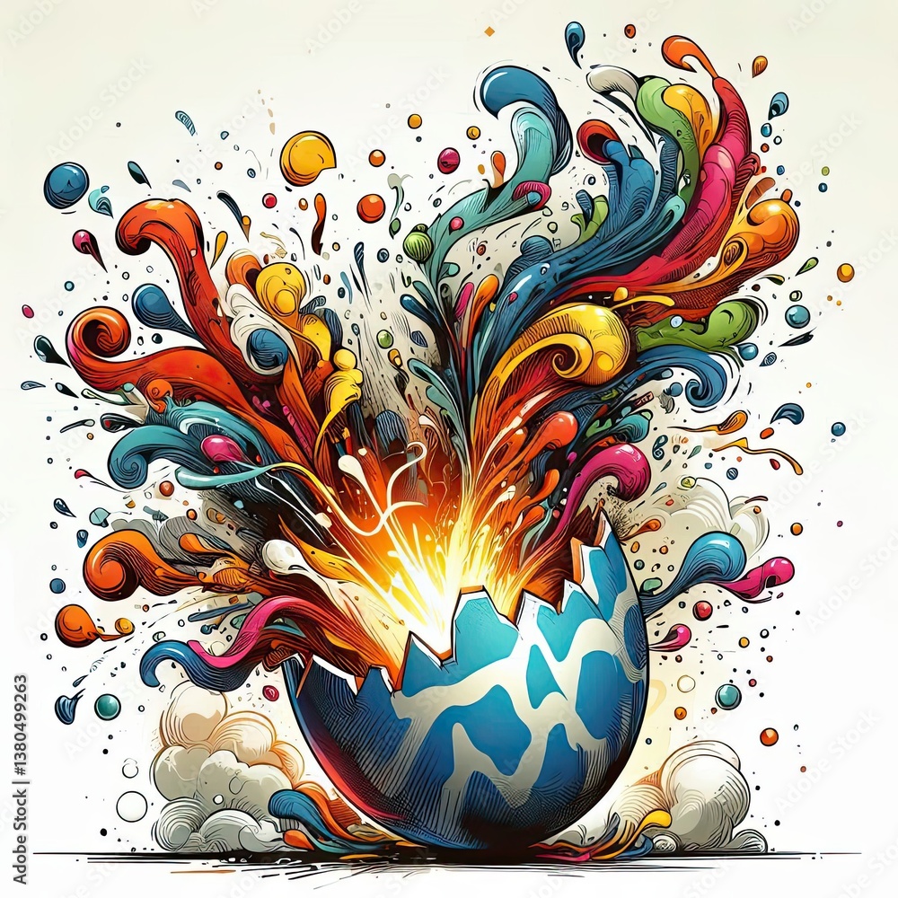 Fototapeta premium Abstract Easter Explosion with Fantasy Patterns