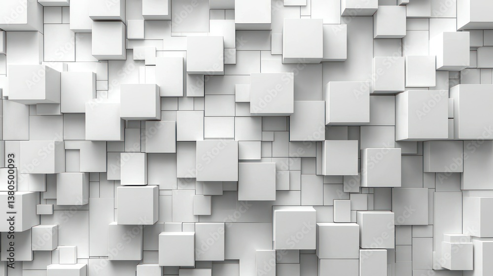 Abstract White Cubic Structure: A 3D Render of Interlocking Cubes Abstract White Cubic Structure: A 3D Render of Interlocking Cubes
