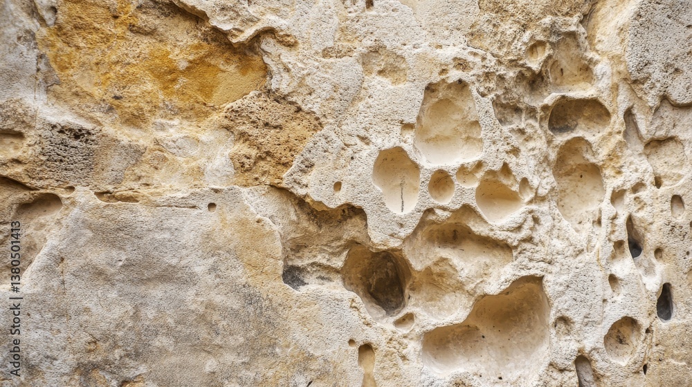 Textured Surface of Limestone with Porous Details and Natural Patterns Textured Surface of Limestone with Porous Details and Natural Patterns