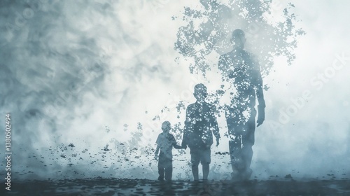 A symbolic representation of intergenerational trauma and emotional burden.