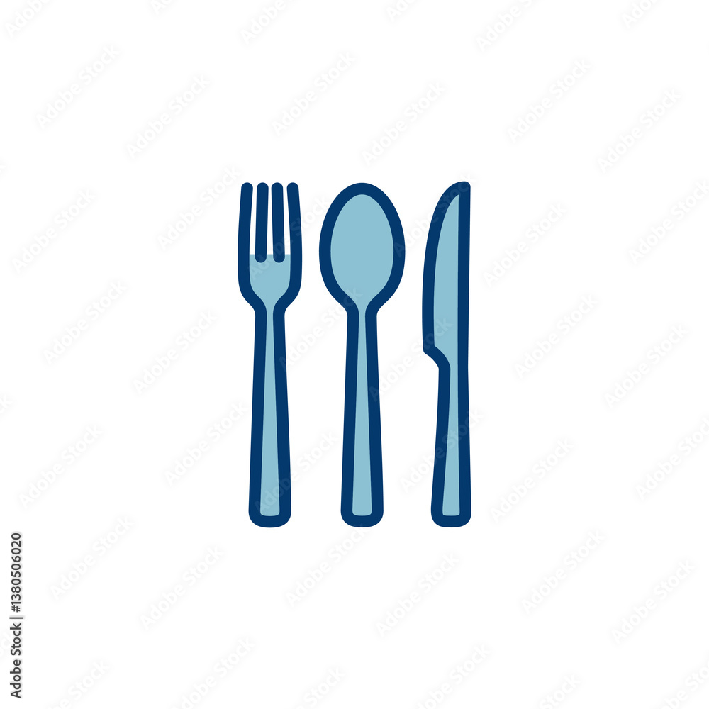 Fork, Spoon, and Knife isolated on white background. Restaurant icon. food icon. Eat. Cutlery icon. Fork, Spoon, and Knife isolated on white background. Restaurant icon. food icon. Eat. Cutlery icon.