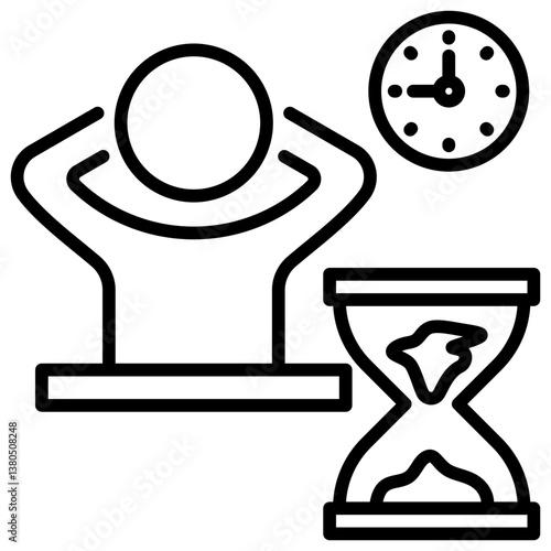 Procrastinating Line Icon