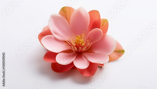 single flower isolated against stark white background blossom blossoming