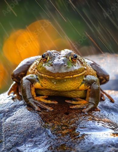American Bullfrog in Natural Habitat