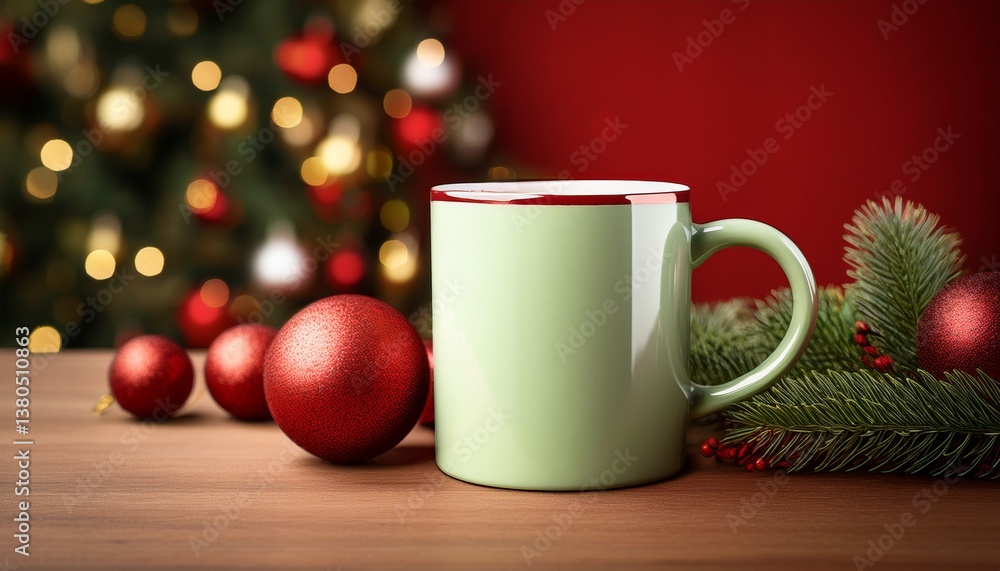Obraz premium christmas mug mockup