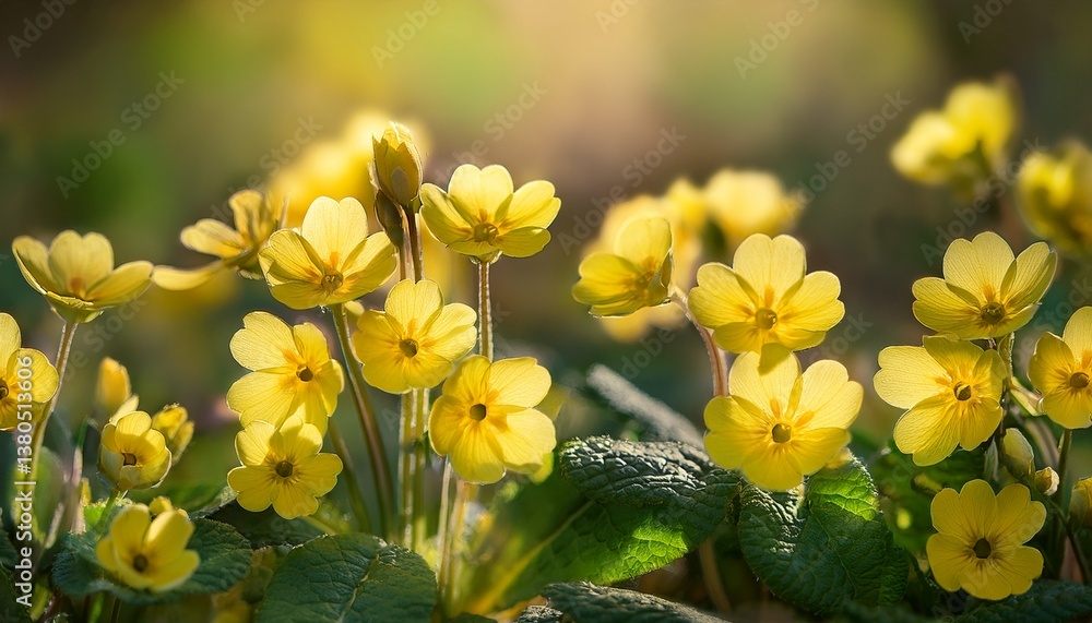 background with wild yellow primrose flowers background with wild yellow primrose flowers
