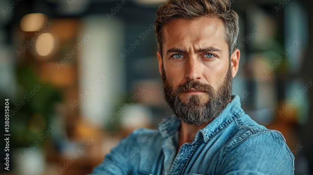 Portrait of a Handsome Man with a Beard Portrait of a Handsome Man with a Beard