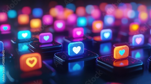 Bright notification badges with follower numbers in focus.