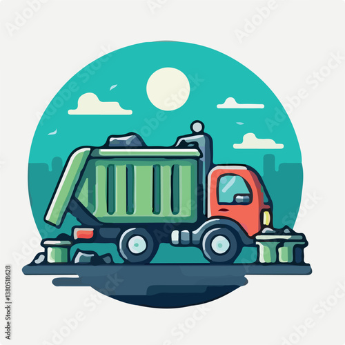cartoon garbage truck