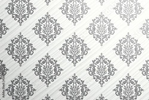 Subtle geometric damask pattern, grey and white colorway , pattern, sophisticated