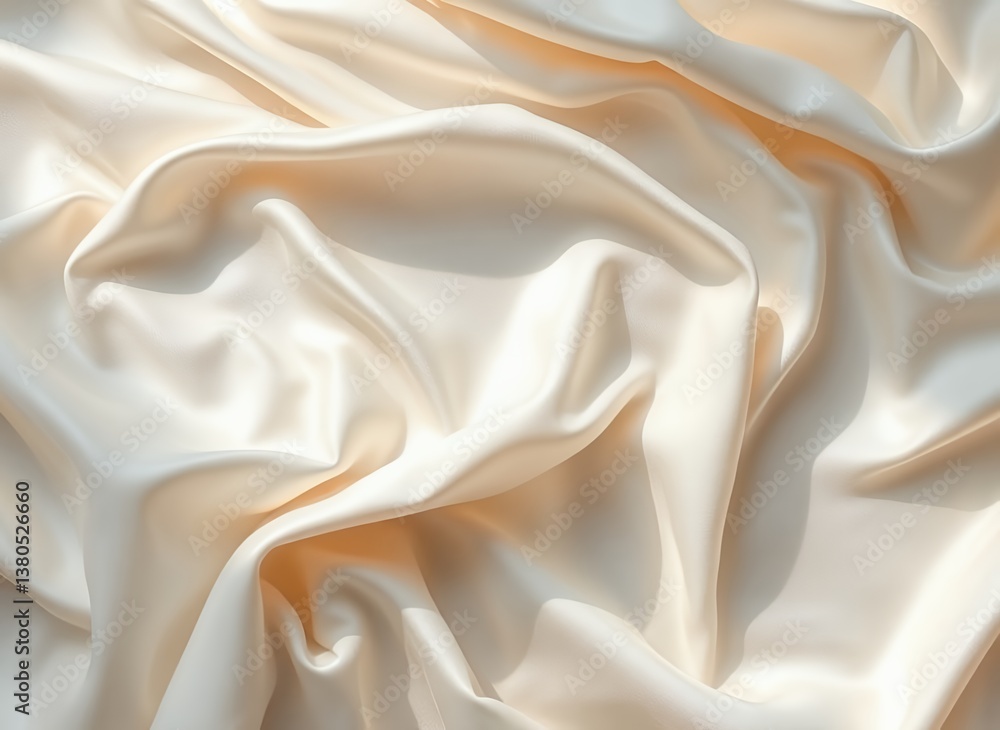Fototapeta premium Elegant Cream Satin Fabric Background
