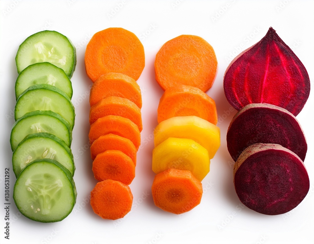 isolated vegetable slices fresh vegetables cut into halves avocado carrots beets cucumber bell in a row isolated on a white background with a cutting path isolated vegetable slices fresh vegetables cut into halves avocado carrots beets cucumber bell in a row isolated on a white background with a cutting path