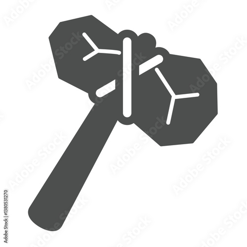 Hammer solid icon, city museum concept. Vector graphics. Ancient warrior axe, weapon tool sign on white background, glyph style icon for mobile or web design.