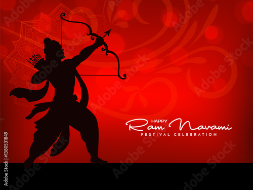 Beautiful Happy Ram Navami Indian festival greeting card