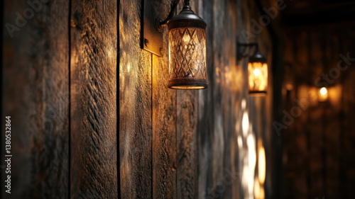 Wallpaper Mural The weathered wall of a rustic house, its surface textured with age, is bathed in a gentle, patterned light that casts intriguing shadows and highlights, enhancing the warmth and charm of the scene. Torontodigital.ca