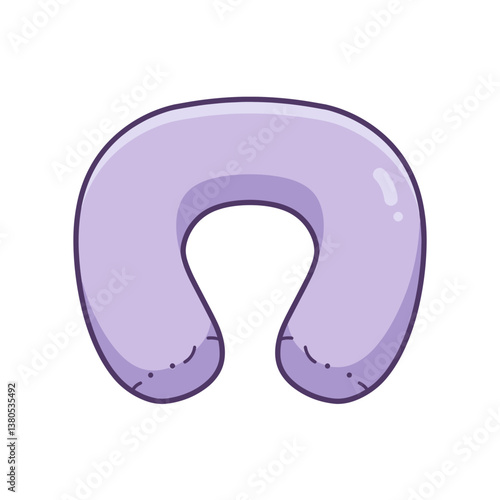 Cartoon neck pillow in purple color for relaxation  