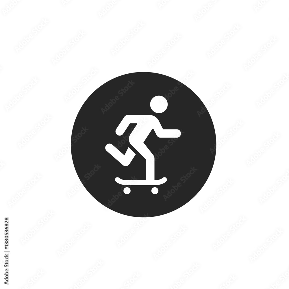 Skateboarding Icon (Circle Filled) Skateboarding Icon (Circle Filled)