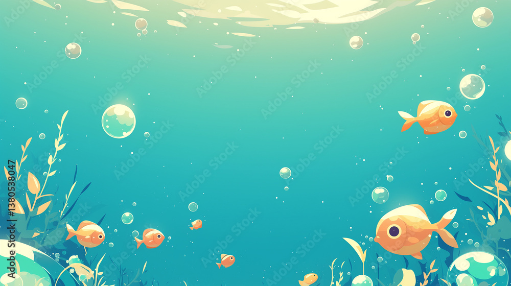 Naklejka premium background with fishes