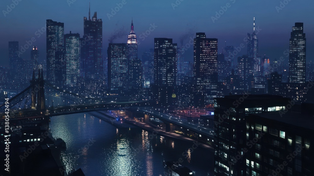 Nightfall Metropolis: A Cityscape at Dusk Nightfall Metropolis: A Cityscape at Dusk