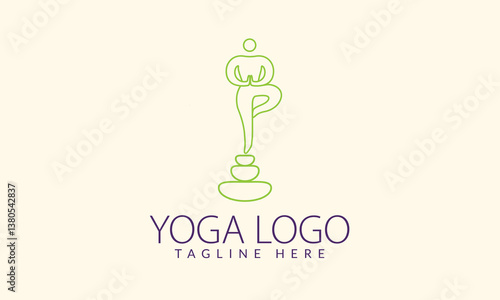 Yoga pose vector logo design template. Yoga pose vector logo design template.