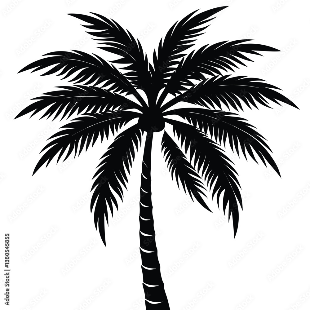 Obraz premium Palm Tree Silhouette Vector - High-Quality Isolated Design
