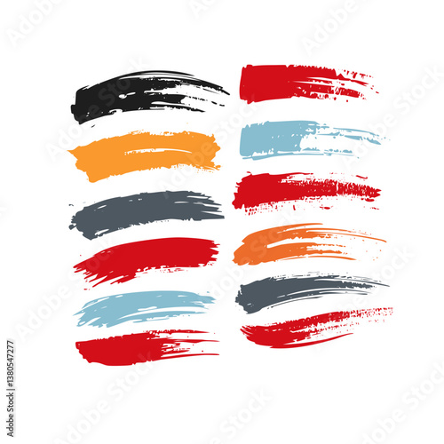 Wallpaper Mural Grunge Brush Strokes Set - Rough Textured Paint Splatters, Distressed Edgy Background Elements for Digital Design, Print, and Artistic Projects Torontodigital.ca