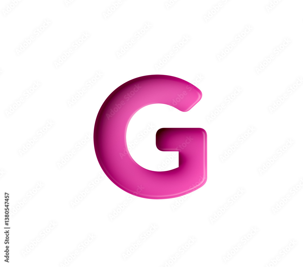 Vibrant pink gradient letter G with sleek design. 3D Illustration. Vibrant pink gradient letter G with sleek design. 3D Illustration.