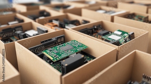 Factory packaged circuit boards, inventory, warehouse