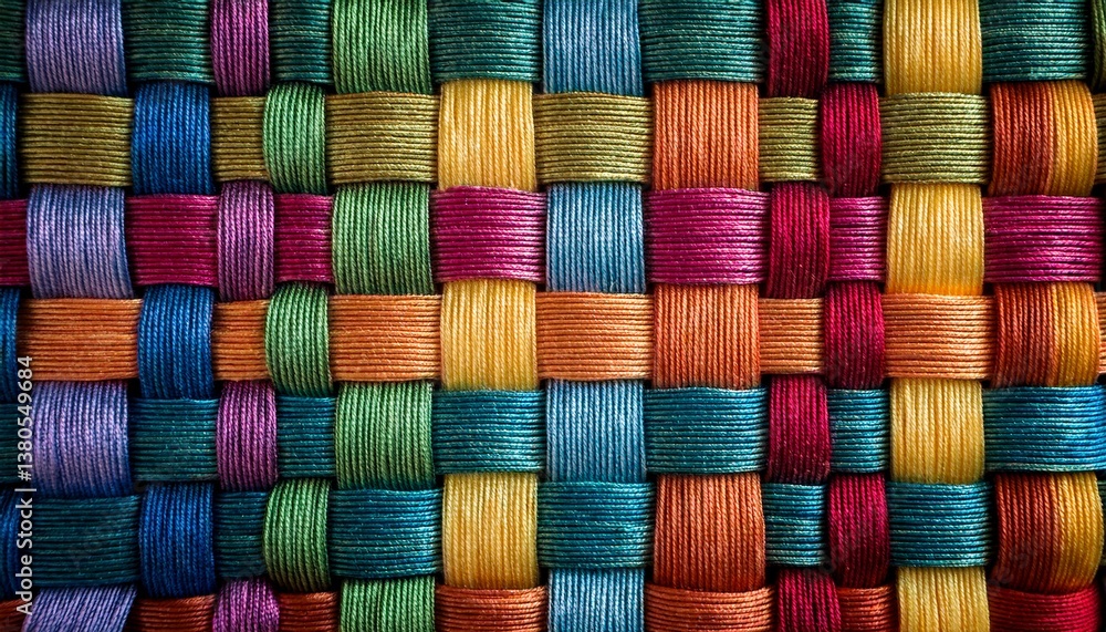 colorful threads woven into a textured pattern colorful threads woven into a textured pattern