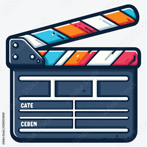Clapperboard icon in vector. Design elements for label, emblem, sign. stock illustration