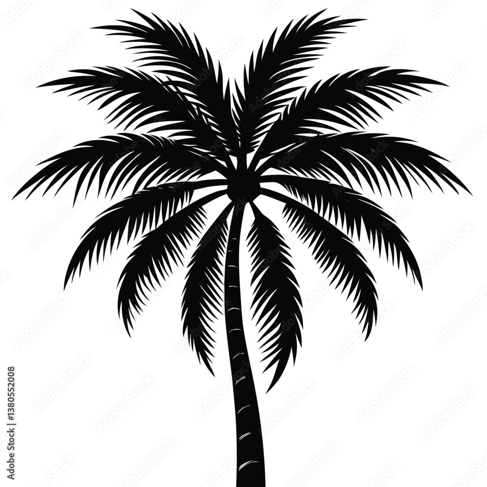 Obraz premium Palm Tree Silhouette Vector - High-Quality Isolated Design