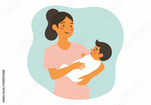 Midwife Assistance and Care - Vector Designs for Social Media, T-shirt, Sticker, Poster, Print Cards, and Animated GIFs | Solid Color Illustrations