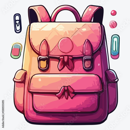 Colorful schoolbags set. stock illustration