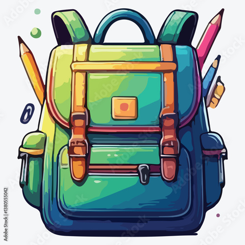 Colorful schoolbags set. stock illustration