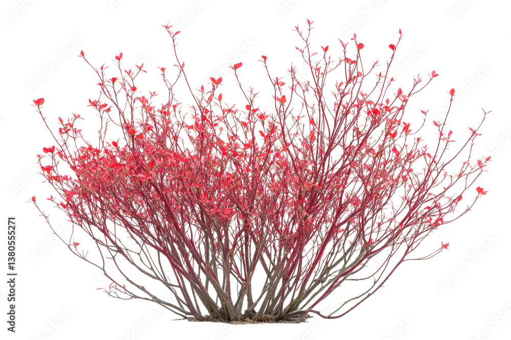Naklejka premium Stunning Red Blossoms Bush in Nature