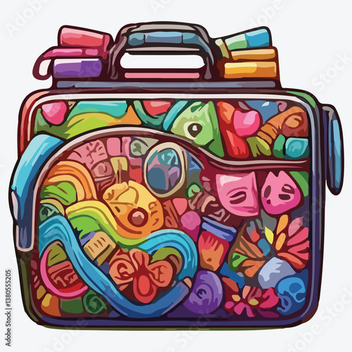 Colorful schoolbags set. stock illustration