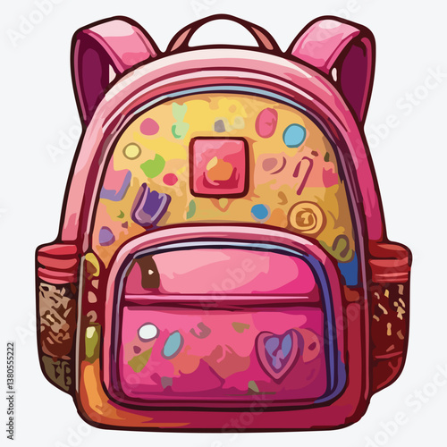 Colorful schoolbags set. stock illustration
