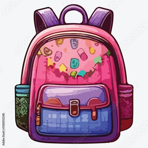 Colorful schoolbags set. stock illustration