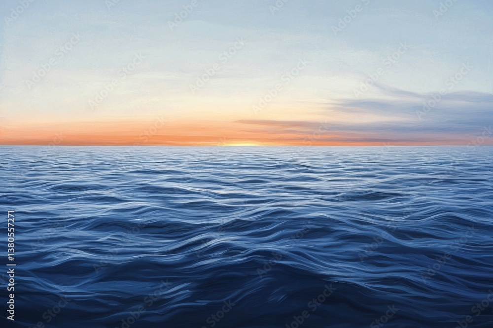 Fototapeta premium Serene Ocean Sunset A Tranquil Seascape
