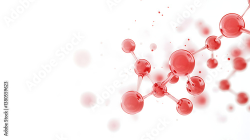Red molecular structure microscopic picture